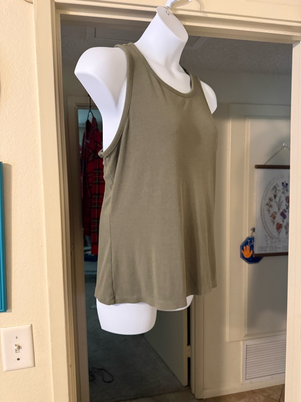 Lands' End Olive Green Racerback Tank Top